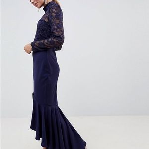 ASOS Navy Fishtail Dress